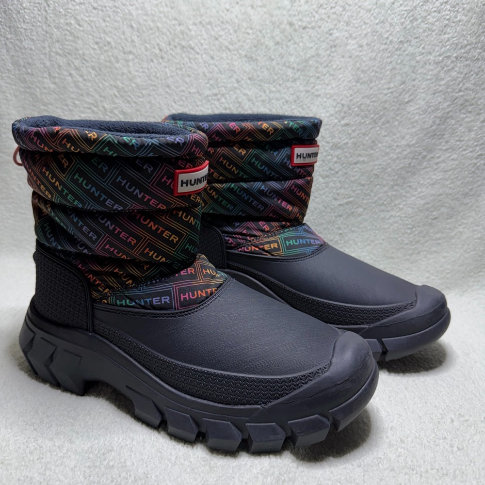 EUC Hunter Intrepid Rainbow Logo Insulated/Waterproof/Snow Short Boots W7